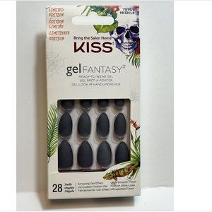 199.  Kiss Limited Edition Gel Fantasy Nails - Gray Matte, Almond Shape - 78959
